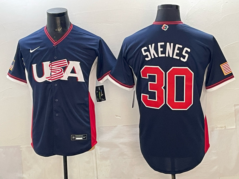 Men 2026 World Cub USA #30 Skenes blue Nike MLB Jersey 01->more jerseys->MLB Jersey